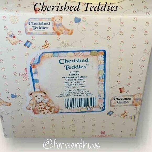 Enesco Cherished Teddies Molly "Friendship Softens A Bumpy Ride" Figurine 1992 - Picture 4 of 9